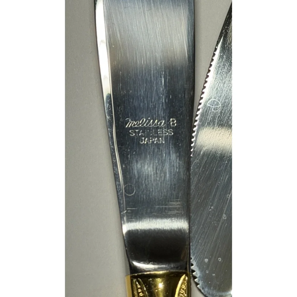 Melissa B Japan‎ Gold Flatware Set 39-Pc Stainless Steel Vintage